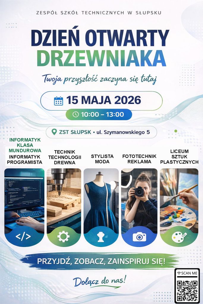 plakat z napisem dzień otwartty drzewniaka
