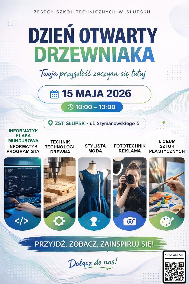 plakat z napisem dzień otwartty drzewniaka